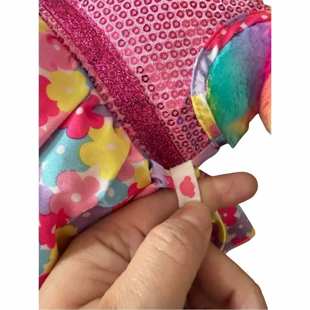 Build A Bear Rainbow Friends Panda Stuffed Animal with Pink Sequin Dress